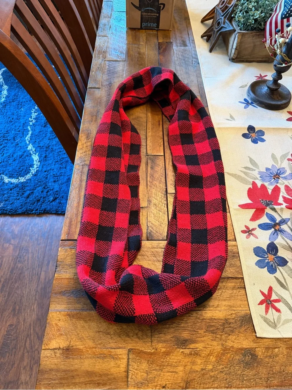 Cotton Country Red & Black Buffalo Plaid Infinity Scarf
